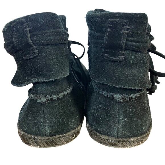 Ugg Australia Womens 1019129 Reid Black Suede Ankle Boots Moccasins Booties 7.5 - Picture 13 of 16